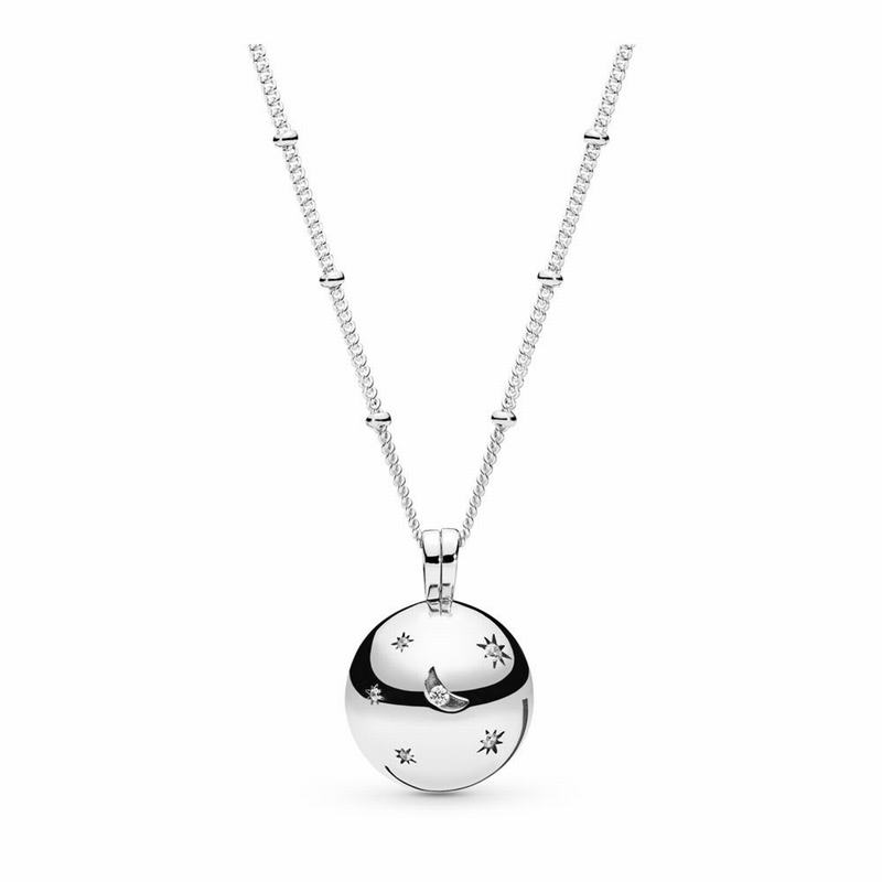 Pandora Moon and Stars Necklace NZ, Sterling Silver (031468-YGI)